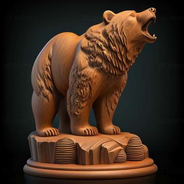 3D model Grizzly on stand (STL)